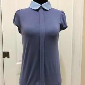 ModCloth Blue Collared Top (NWT) - Size XXS